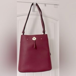 EUC Kate Spade Marti Large Bucket Bag Burgundy